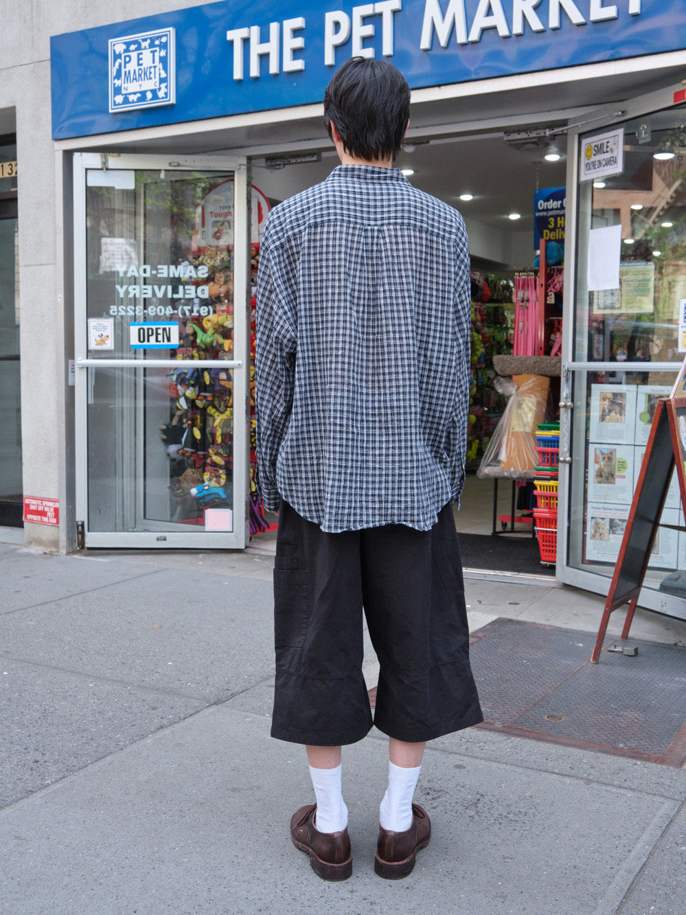 Low Classic Washed Cotton Cargo Half Pants Black
