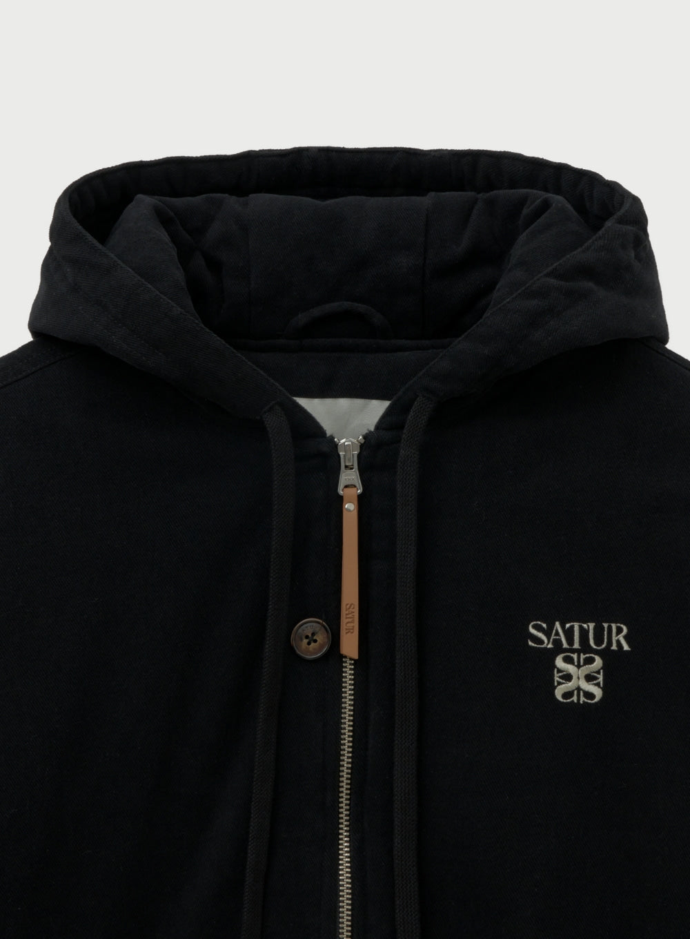 [satur] Teo Padded Hooded Zip-Up - Black