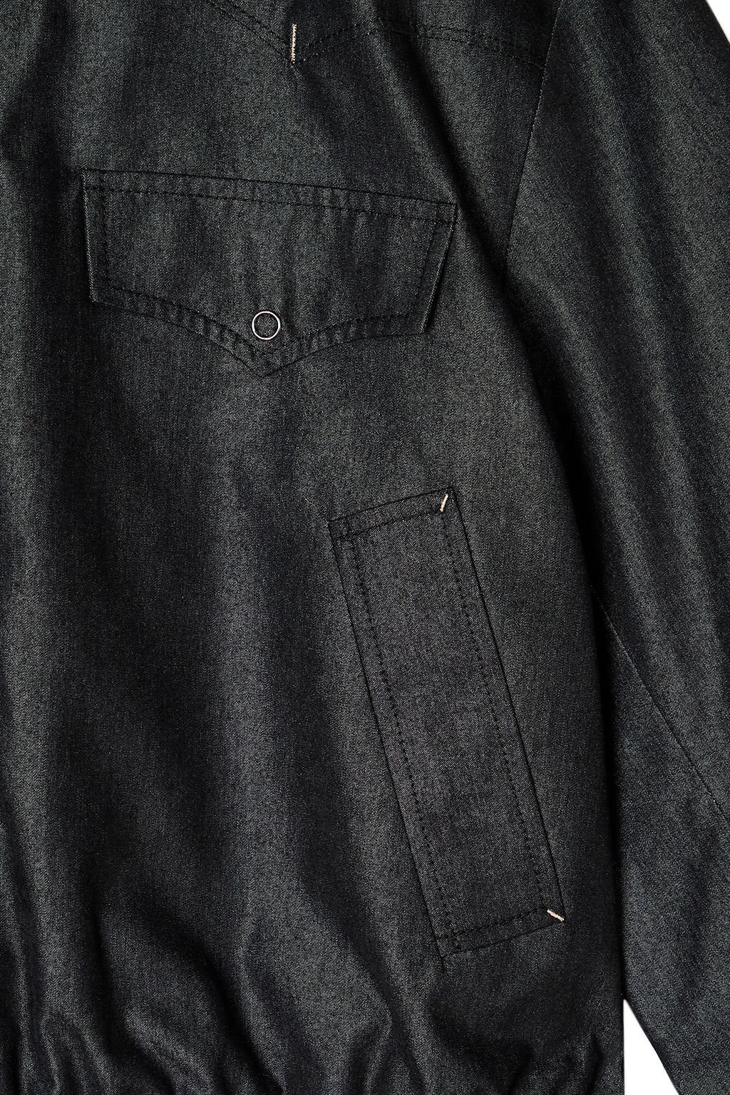 [matinkim] WESTERN DETAIL DENIM LIKE BLOUSON IN BLACK