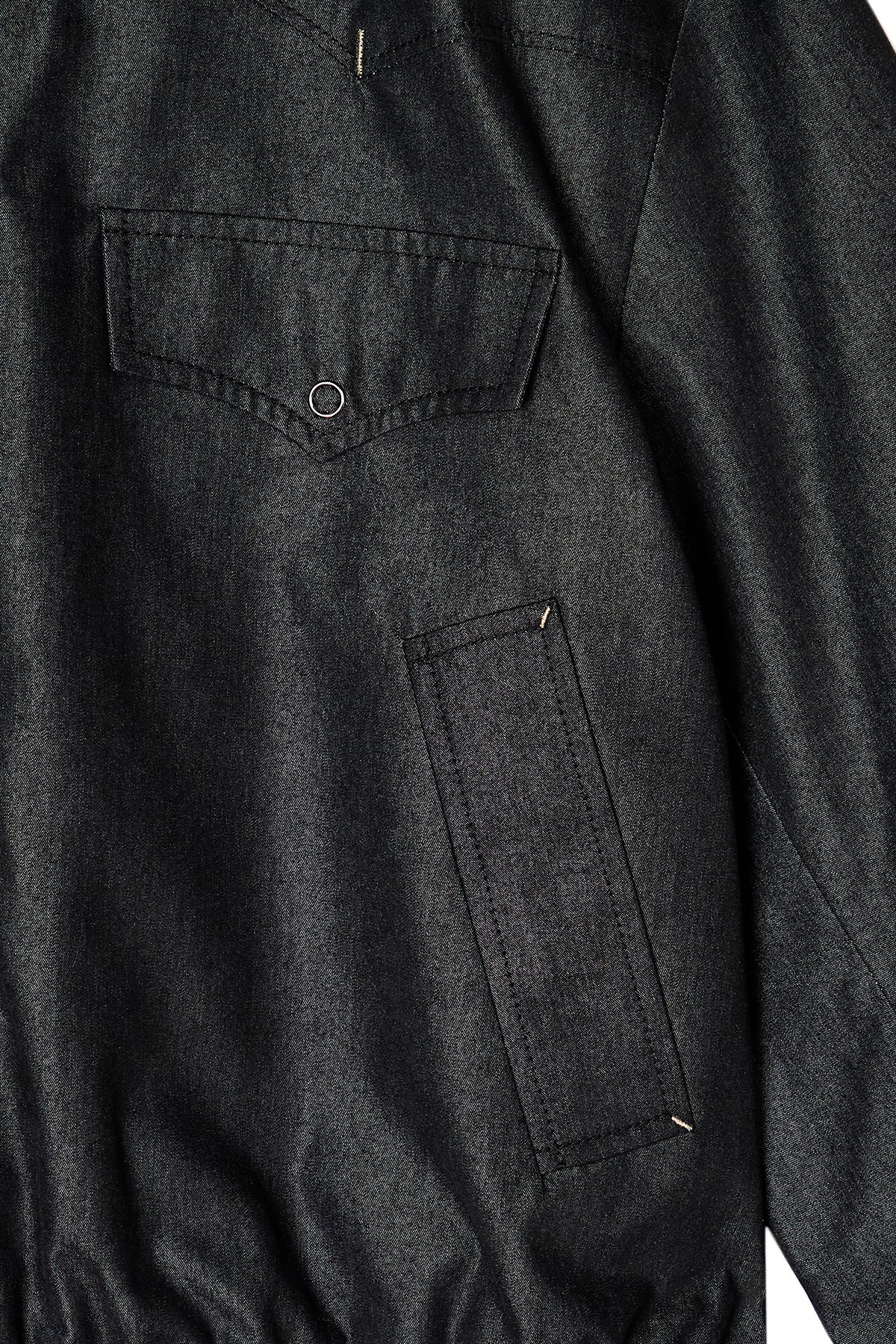 Matinkim Western Detail Denim Like Blouson IN Black