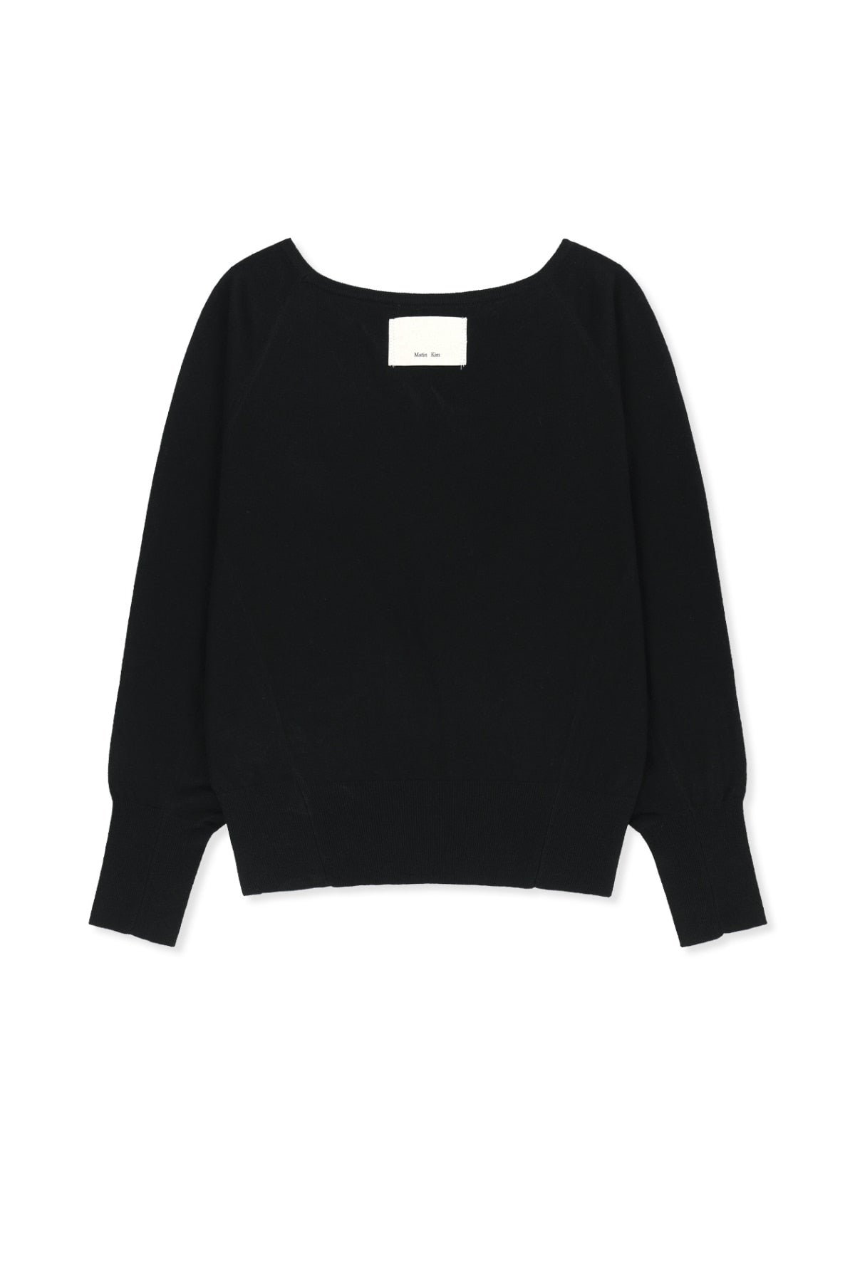 Matinkim Betwing Fit Boat Neck Knit Pullover IN Black