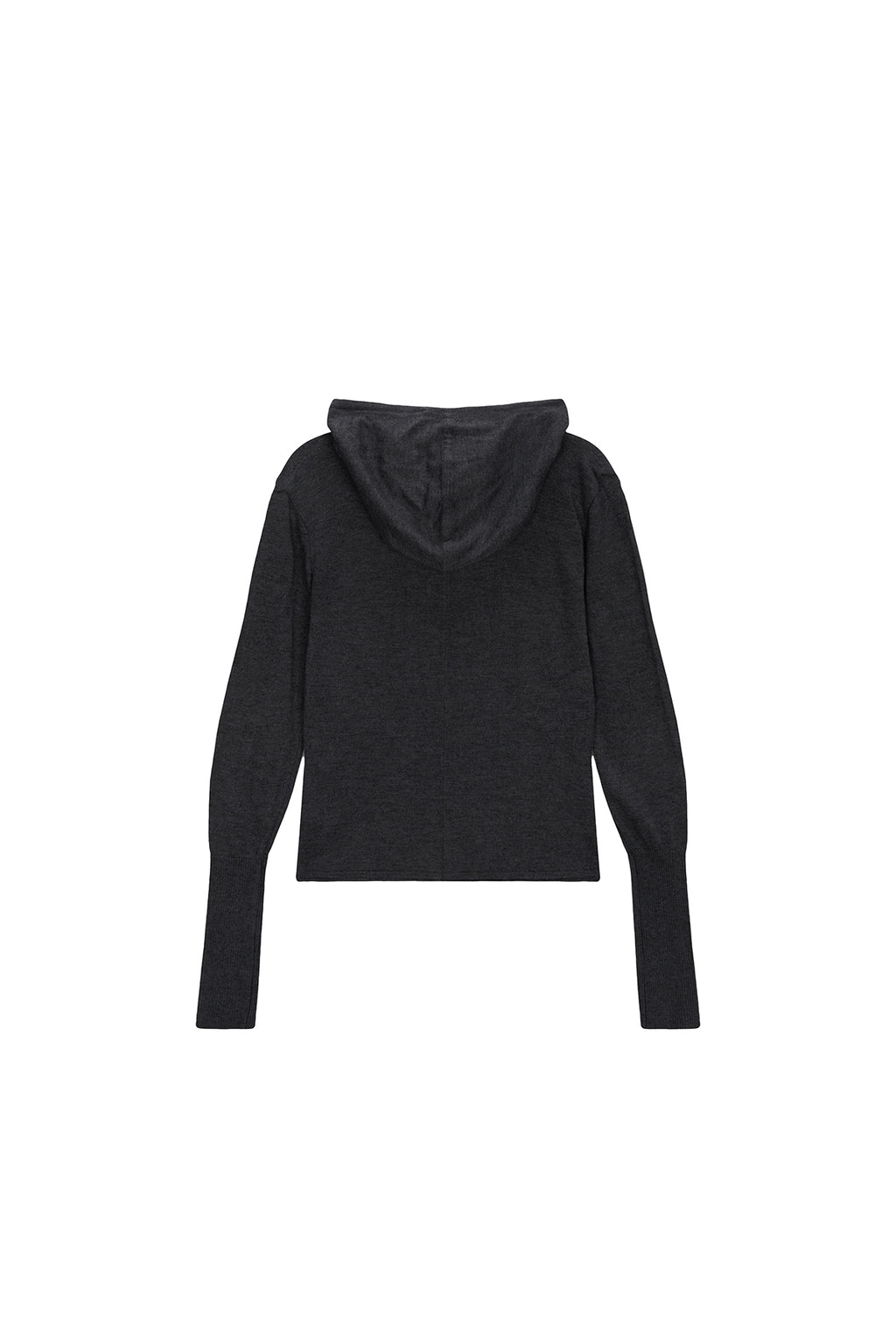 [matinkim] PLAIN SLIM KNIT HOODY IN CHARCOAL