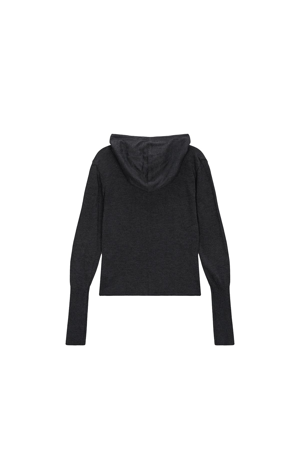 [matinkim] PLAIN SLIM KNIT HOODY IN CHARCOAL