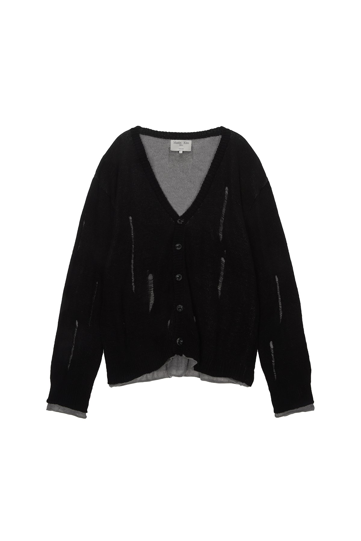 Matinkim Layered Damage Cardigan IN Black