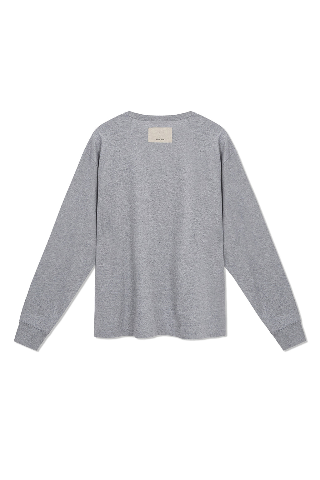 [matinkim] PATCH GRAPHIC LONG SLEEVE TOP IN GREY