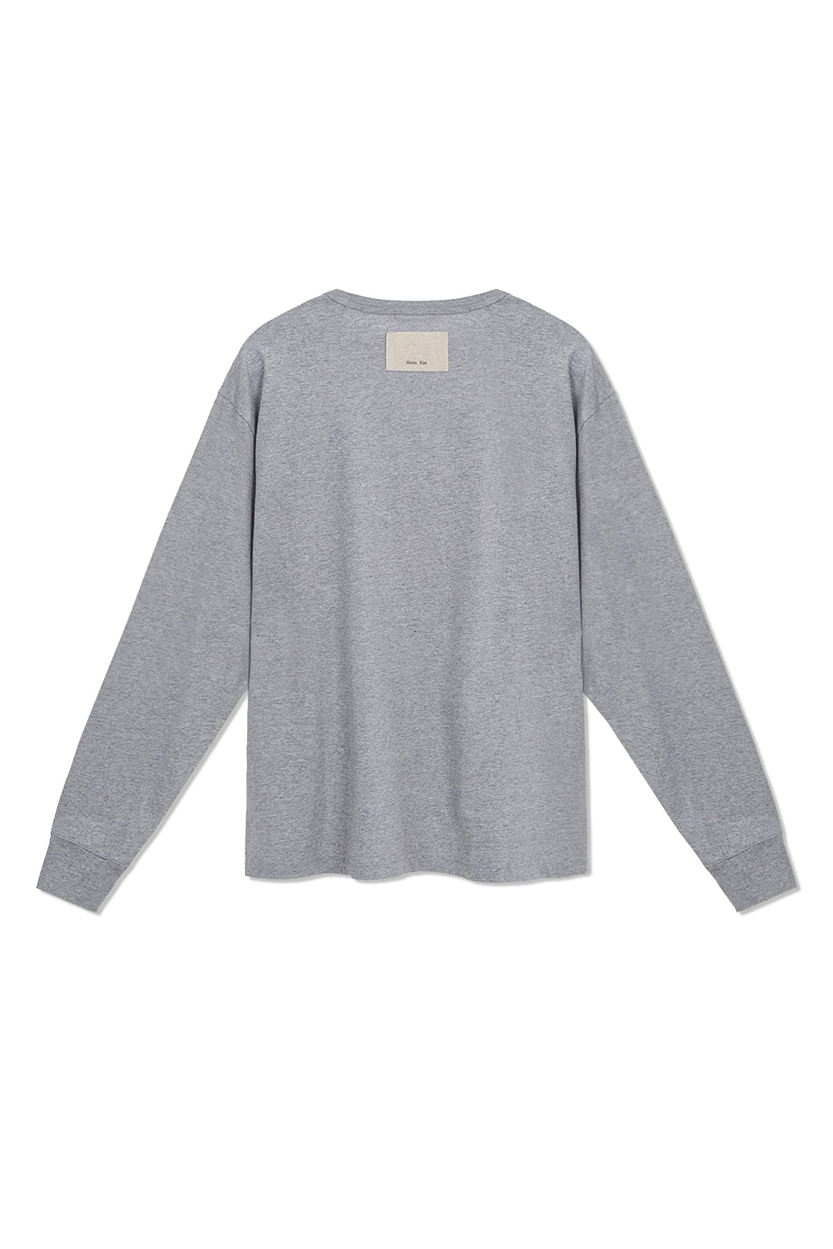 [matinkim] PATCH GRAPHIC LONG SLEEVE TOP IN GREY