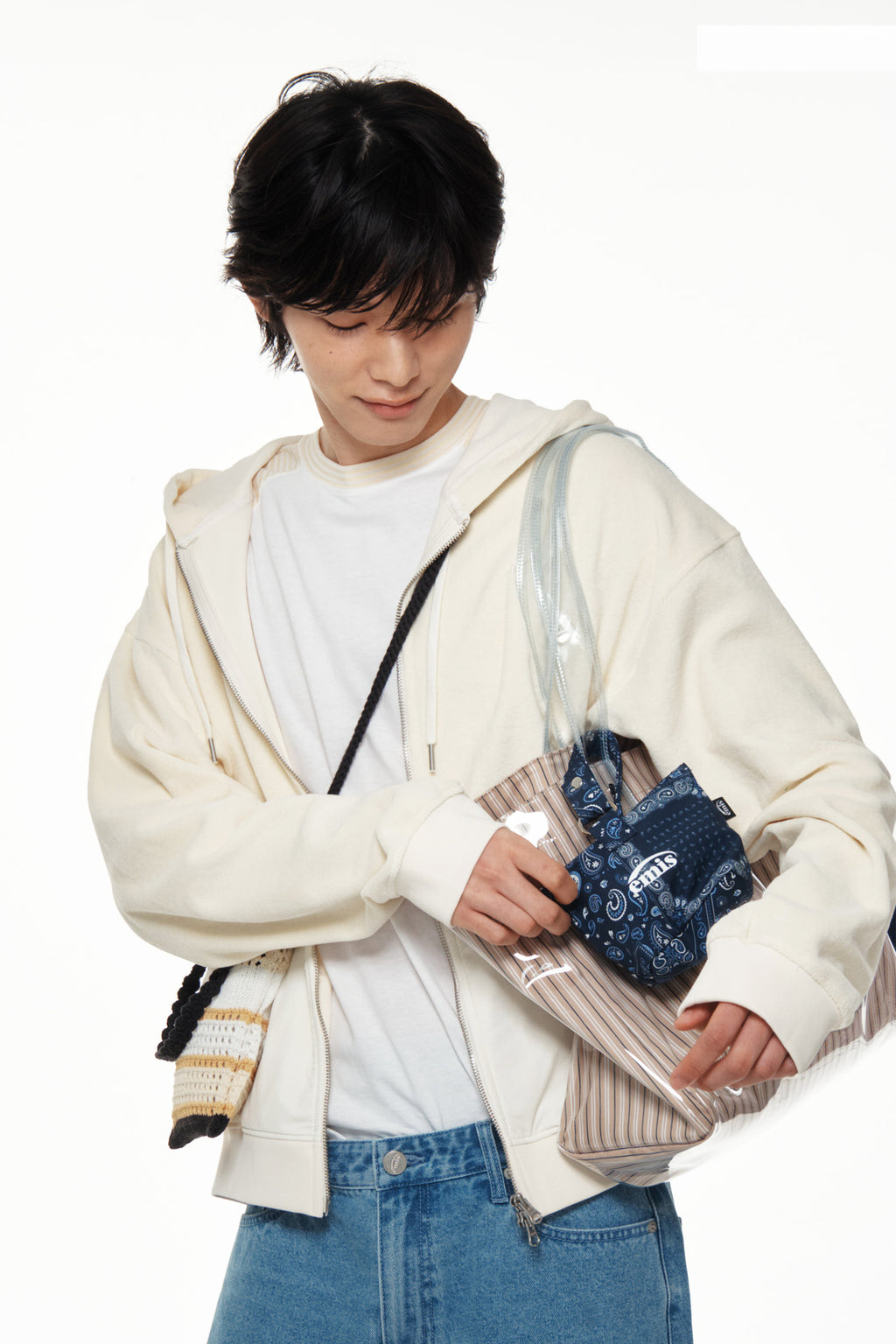 Emis Paisley Mini Pouch-Navy