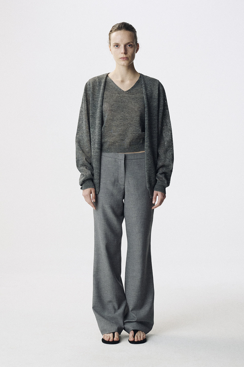 Nothing Written Cosi one button cardigan (set) (Slate gray)