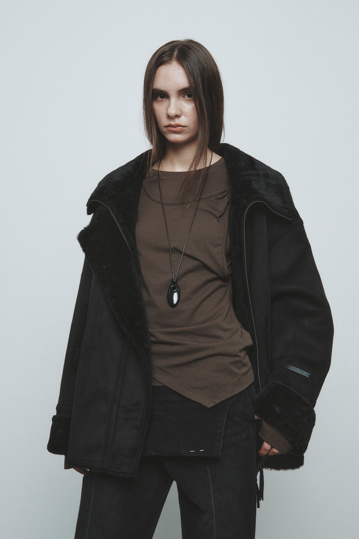 Matinkim Oversize Reversible Mustang Jumper IN Black