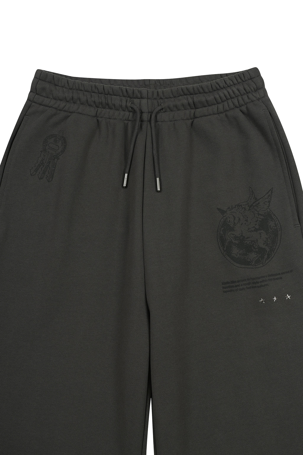 [matinkim] GRAFFITI ARTWORK SWEATPANTS IN CHARCOAL