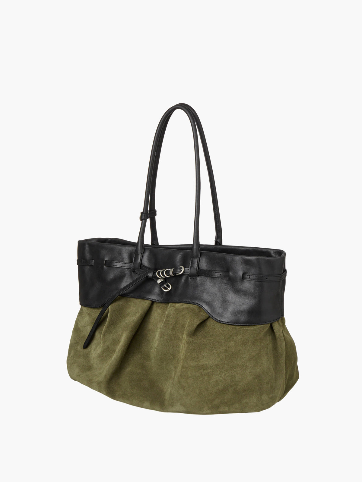 Margesherwood Soft Grandma Layered Bag dark olive suede