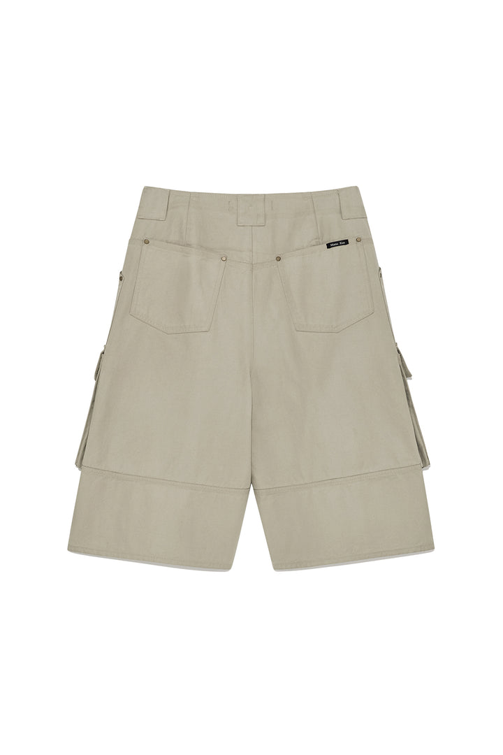 Matinkim Coated Cotton Bermuda Pants For Men IN Beige