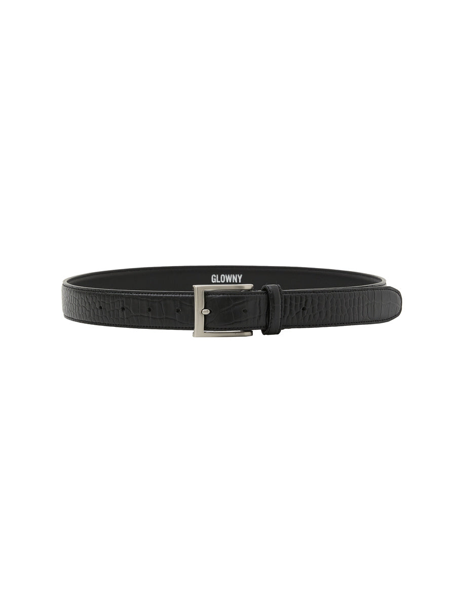 GLOWNY G Crack Leather Belt (Black)