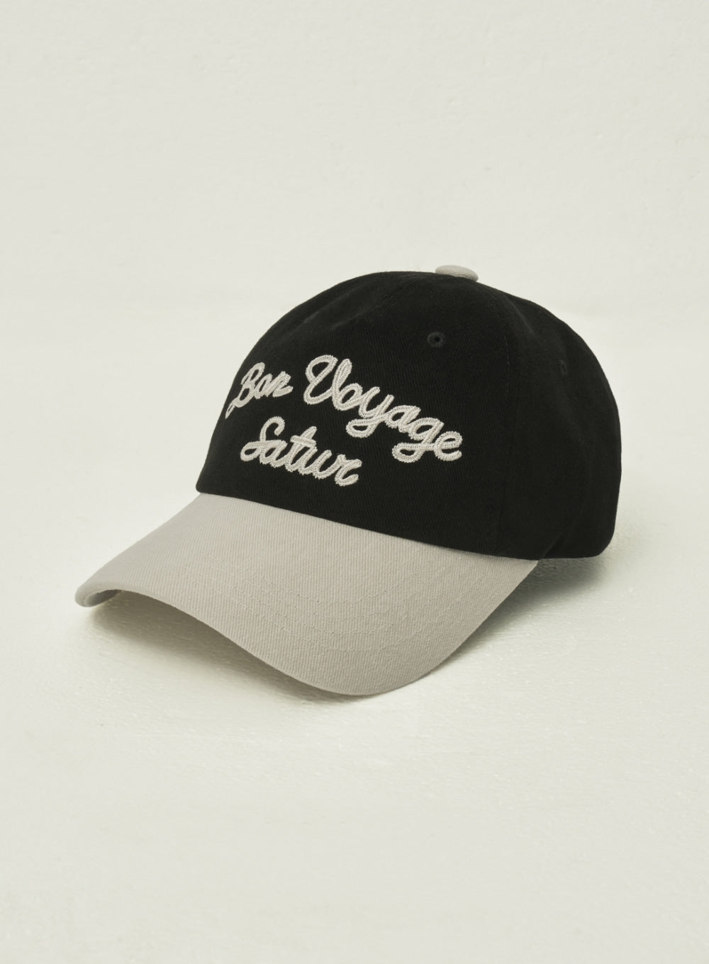 [satur] Bon Voyage Contrast 5 Panel Ball Cap - Black