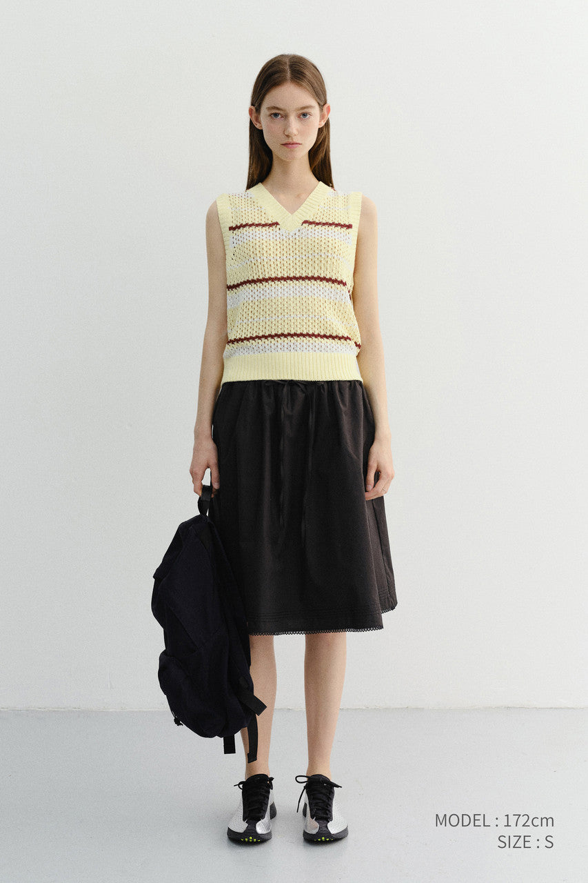 Dunst Unisex Chunky Striped Knit Vest Butter