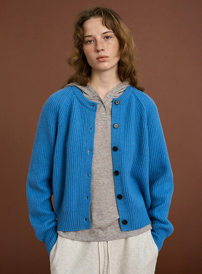 Mango Maniplease Wiwi Wool Cardigan Blue