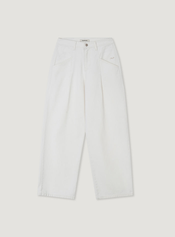 Mango Maniplease Jeta Pintuck Jeans Ivory
