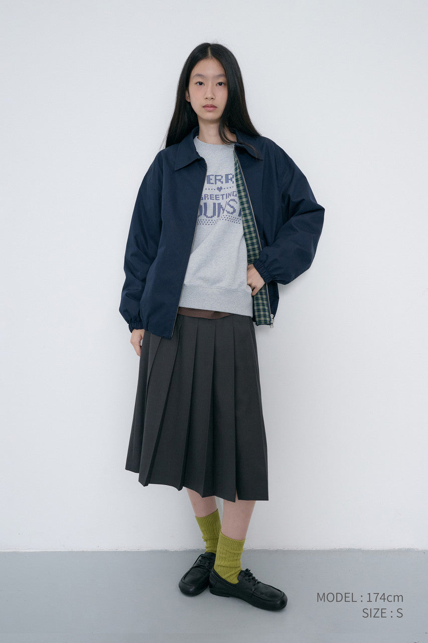Dunst Pleats Long Skirt Charcoal Grey