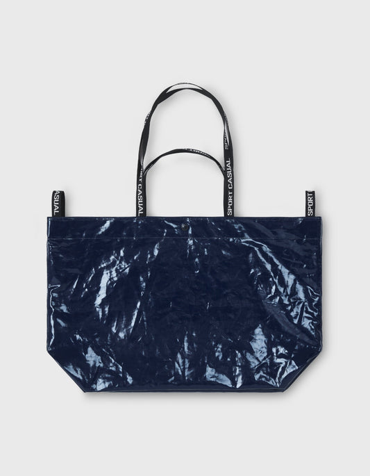 PATENT MARKET BAG / Navy