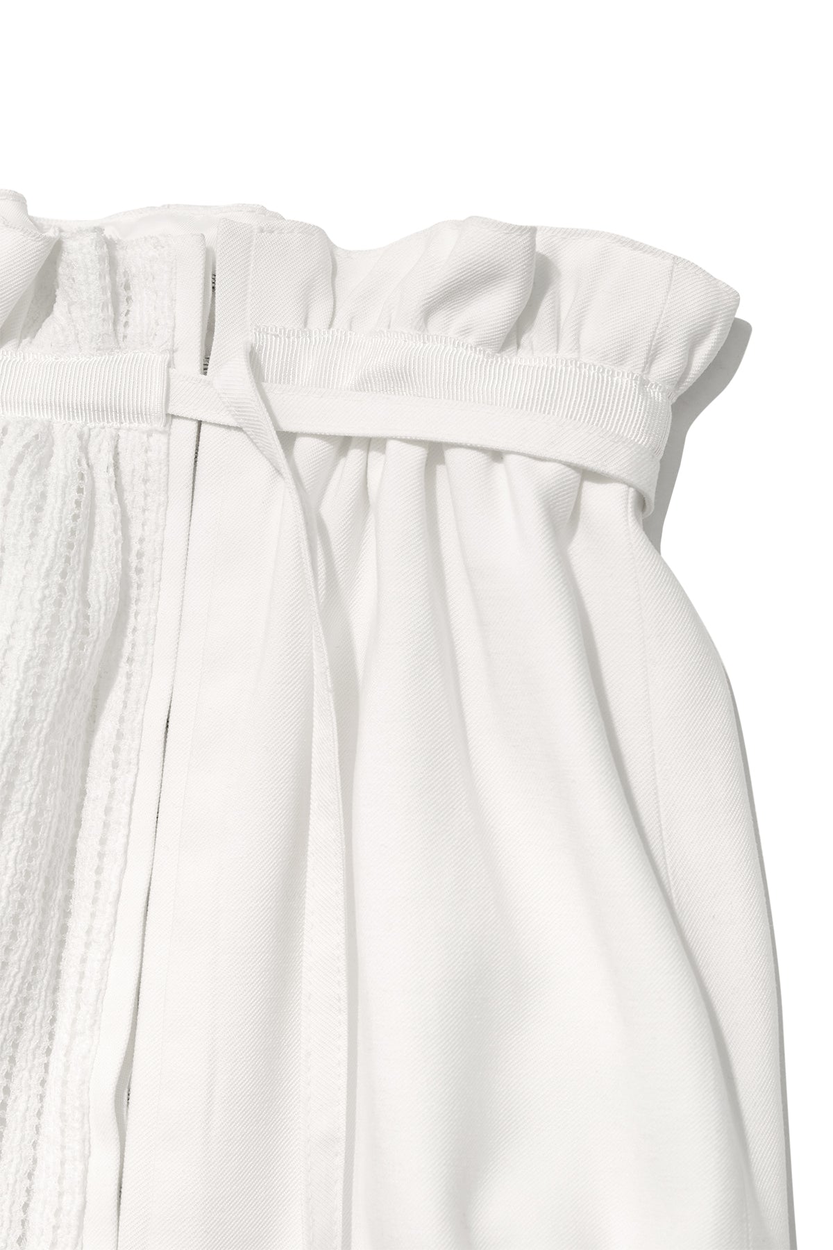[matinkim] ROUGH PATCHWORK LAYERED SKIRT IN WHITE