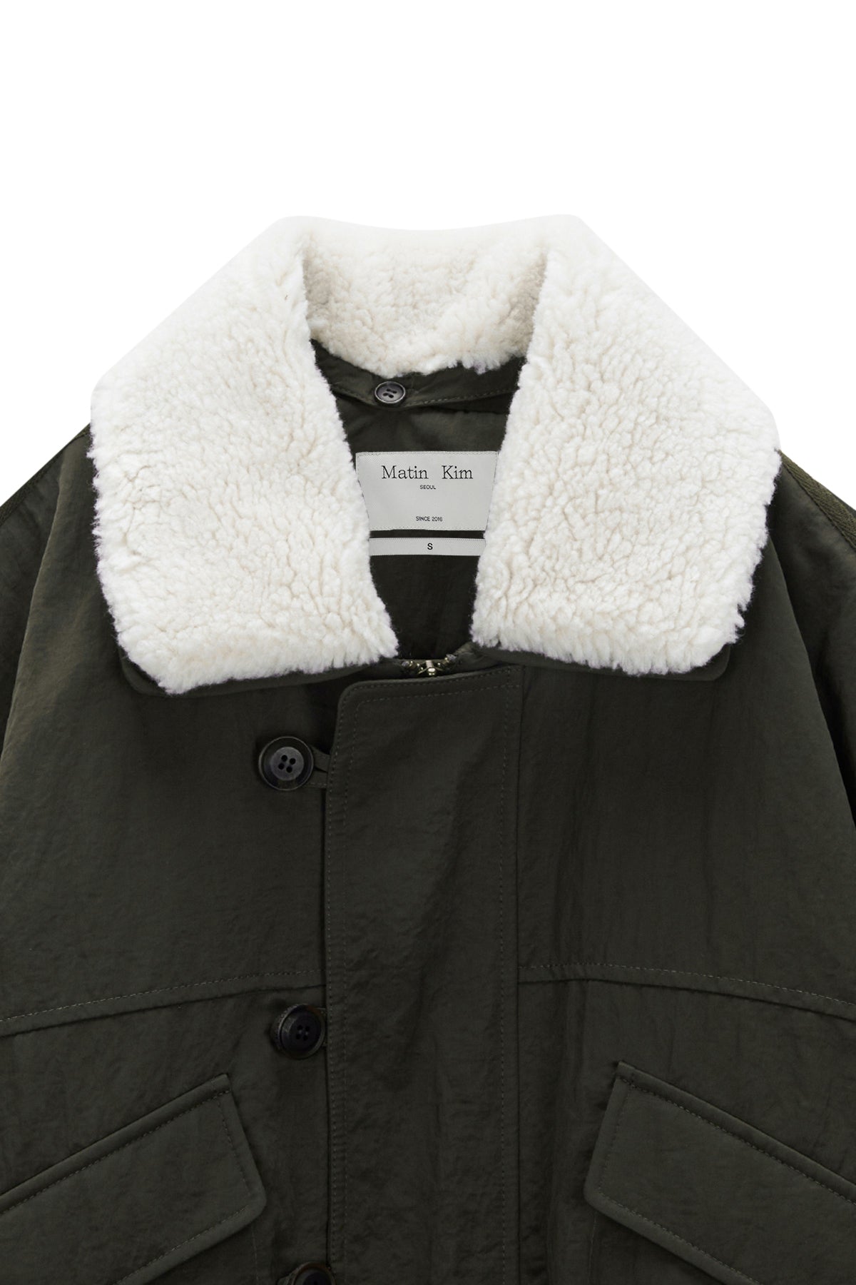 Matinkim Fur Collar Point Bomber Jumper IN Khaki