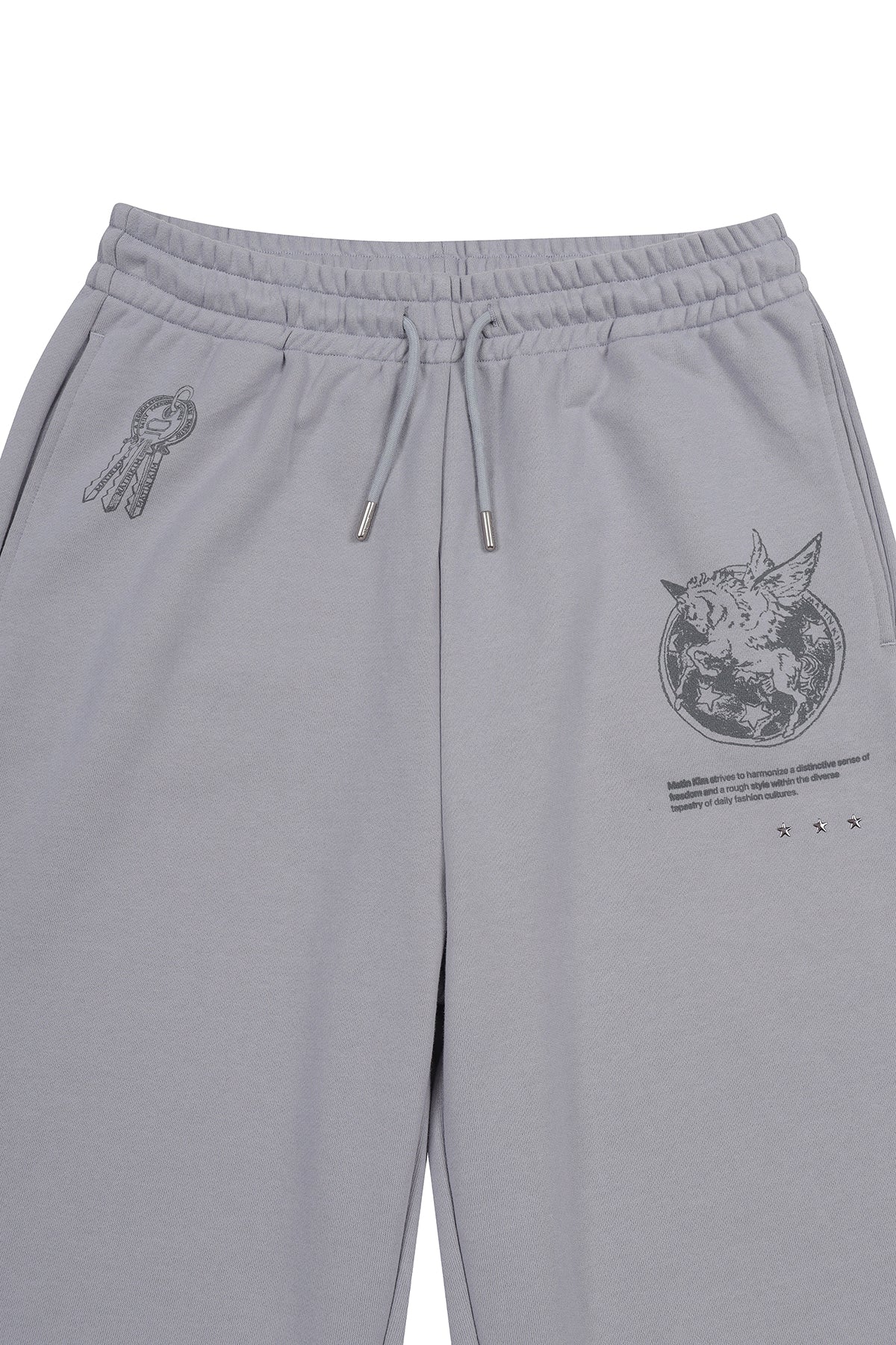 [matinkim] GRAFFITI ARTWORK SWEATPANTS IN SMOKE BLUE