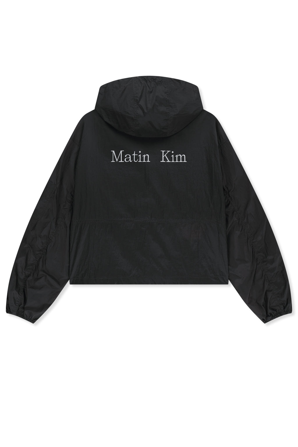 [matinkim] Back Logo Hoody Windbreaker For Women IN Dark Brown