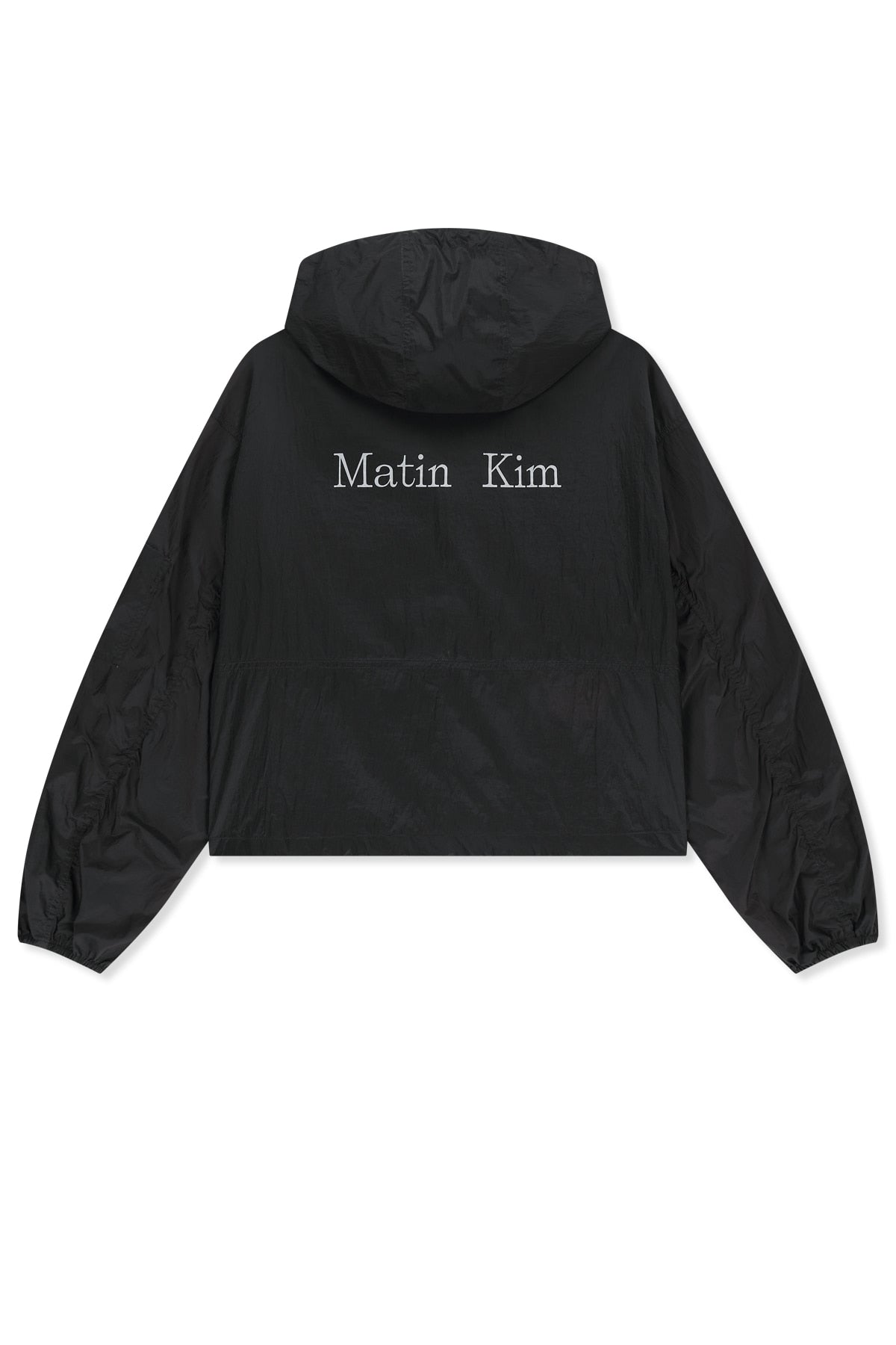 [matinkim] Back Logo Hoody Windbreaker For Women IN Dark Brown