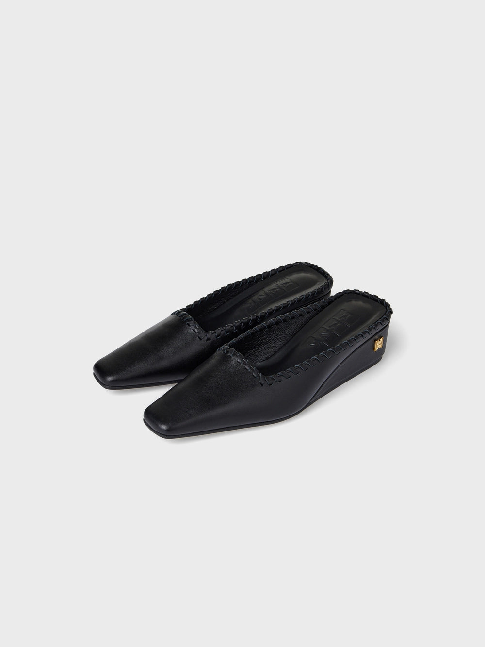 EENK Classic Stitch Detail Mules - Black