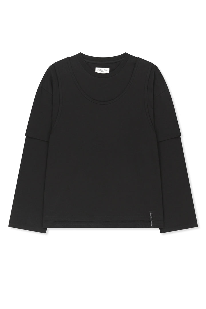 Matinkim Cross Back Layered Top IN Black