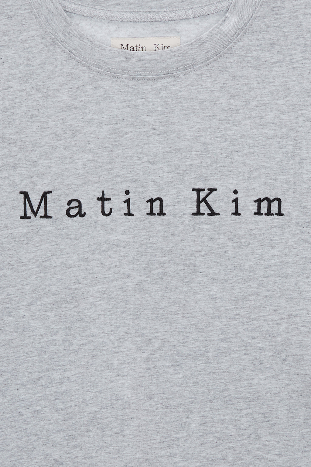 [matinkim] MATIN EMBROIDERY LOGO CROP TOP IN GREY