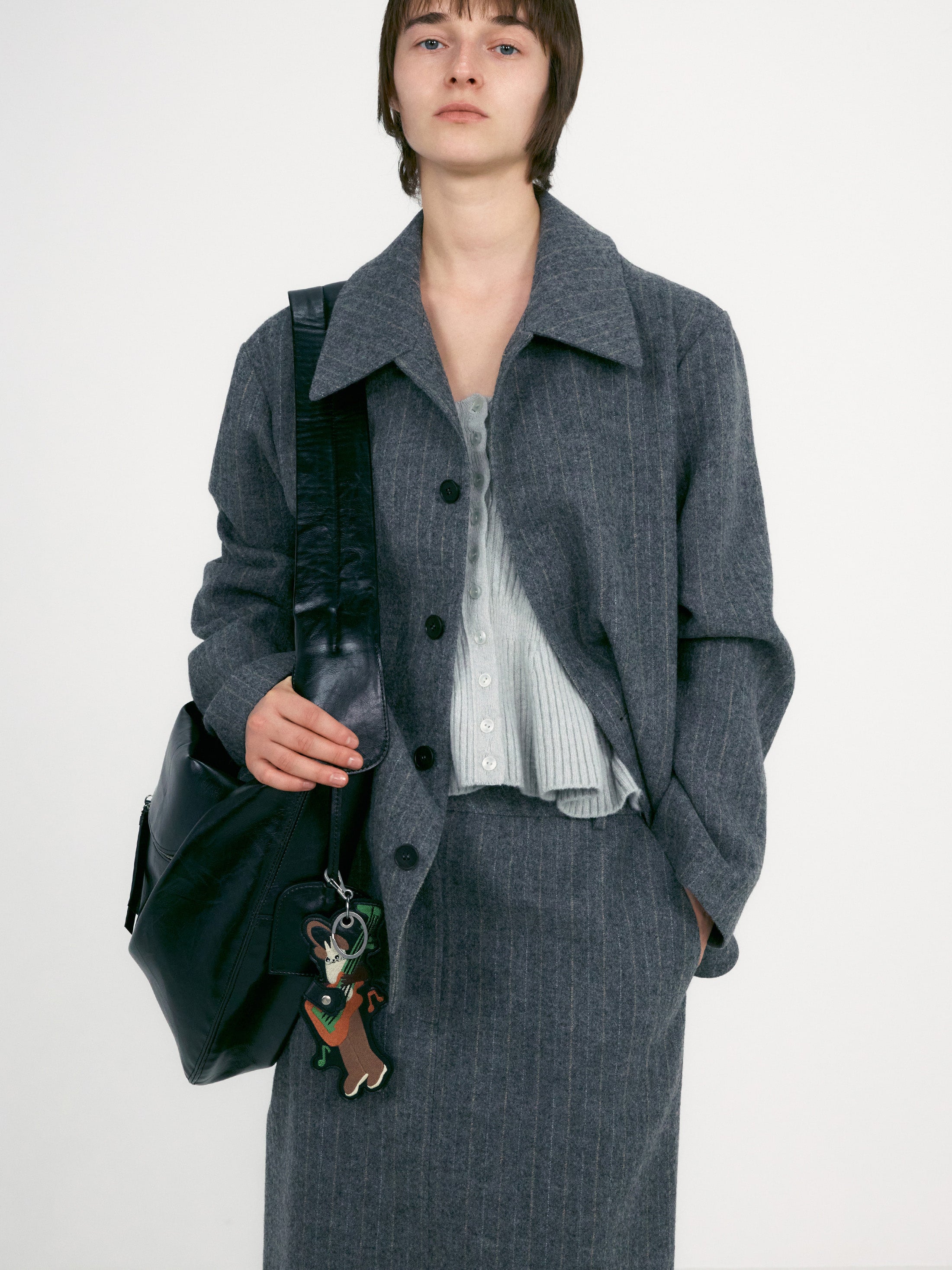 [low_classic] Stripe Wool Collar Jacket
Multi Striped Gr