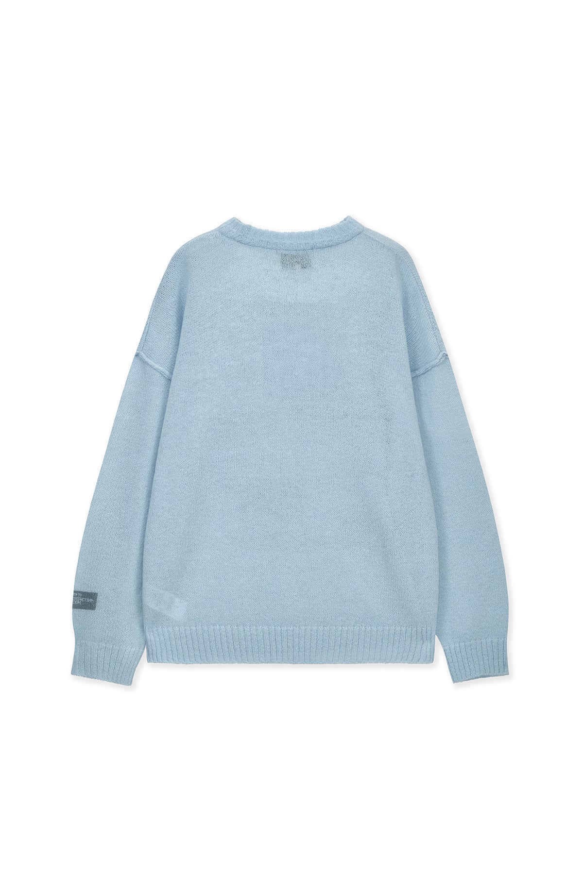 [matinkim] GRAFFITI ARTWORK KNIT PULLOVER IN LIGHT BLUE