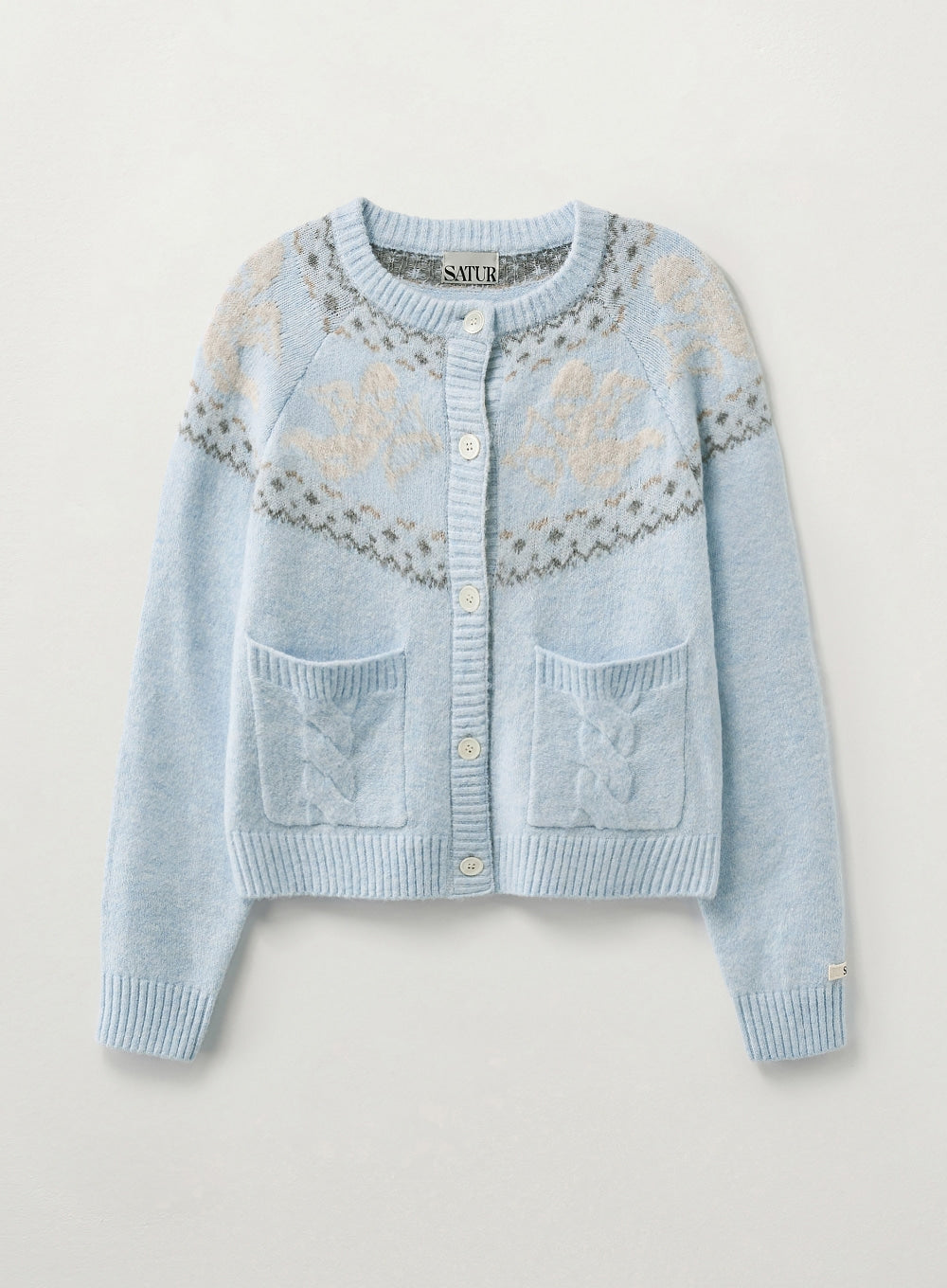[satur] (W) Holiday Angel Knit Cardigan - Sky Blue