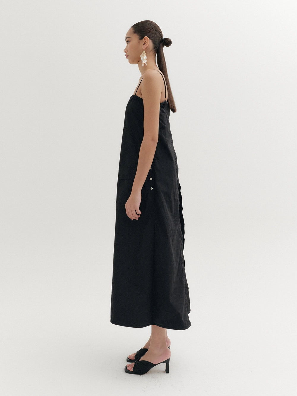 EENK Pleated Apron Dress - Black