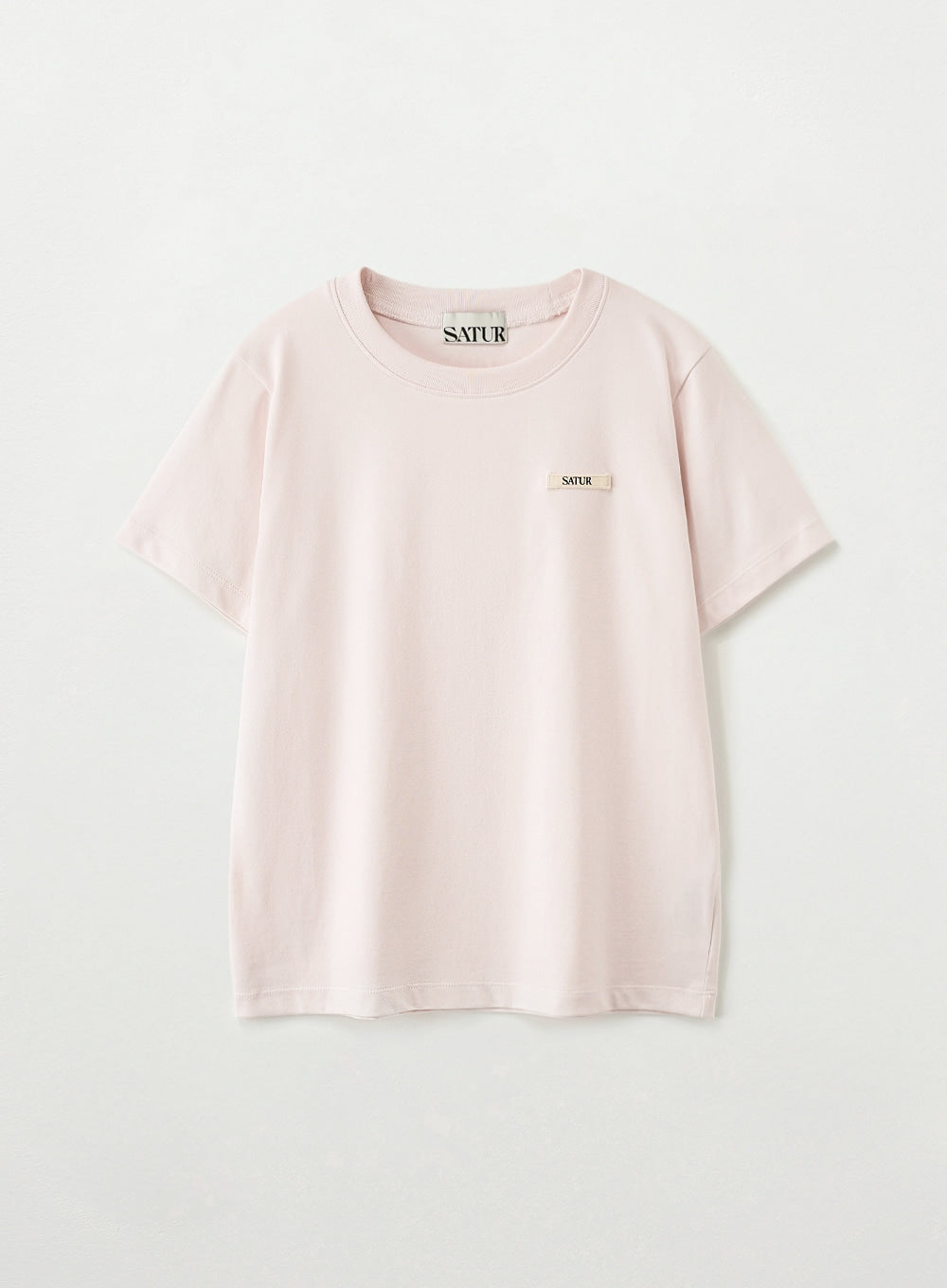 Satur (W) Supima Basic Crewneck T-Shirt - Light Pink