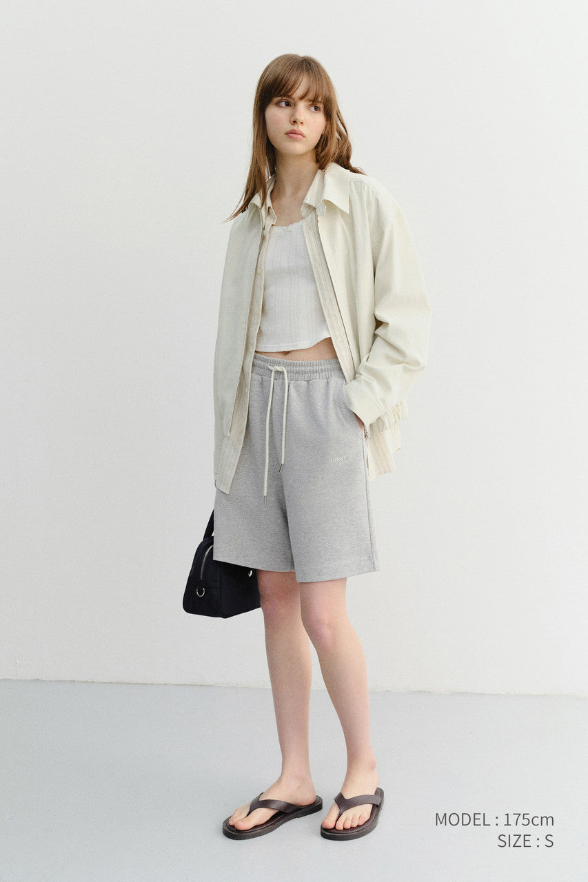 Dunst Unisex Pigment Relaxed Beach Shorts Melange Grey