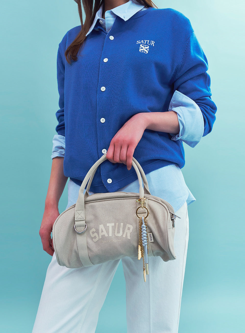 Satur Surfboard Keyring - Gold