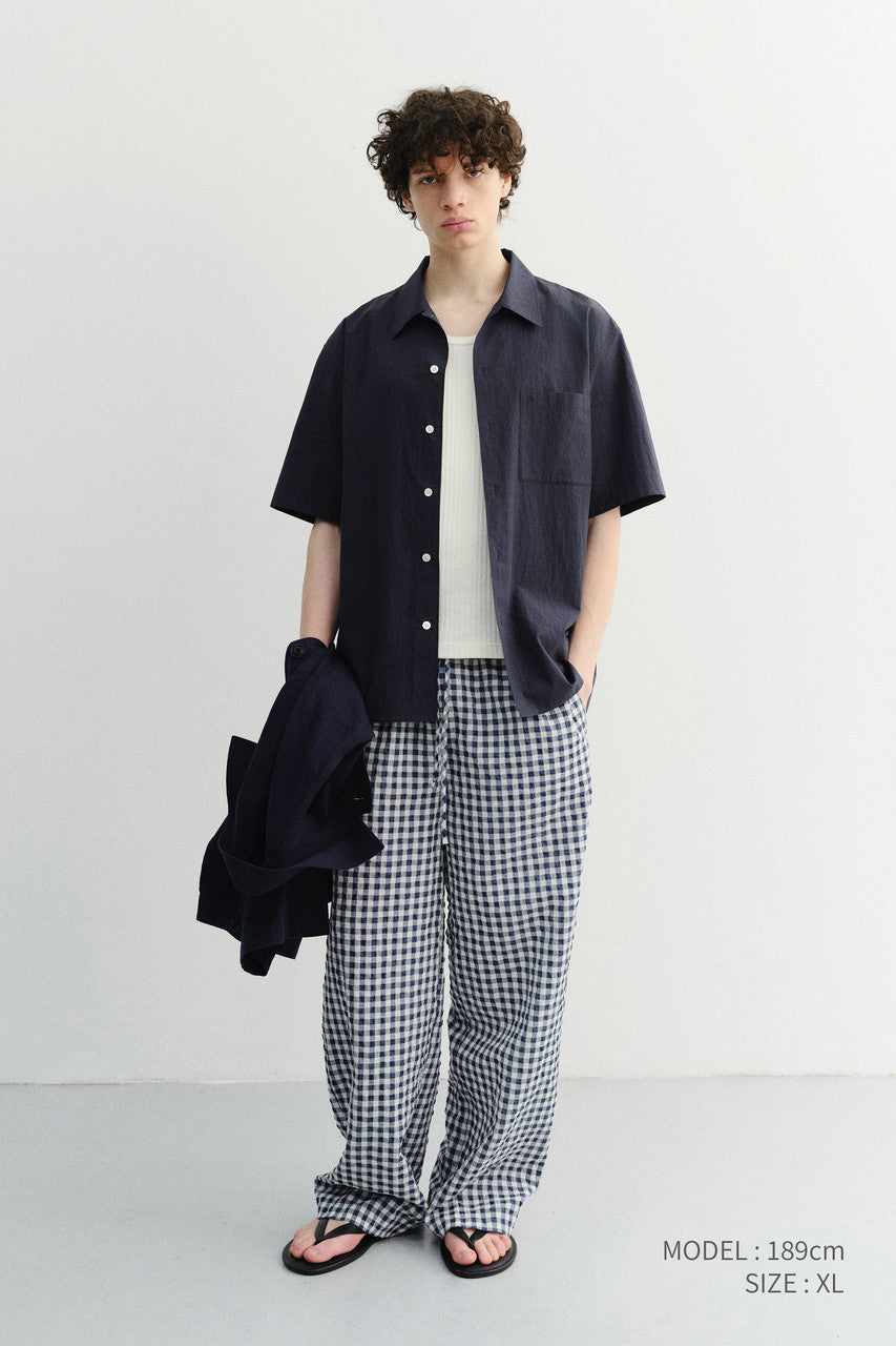 Dunst Unisex Checked Pajama Slacks Navy Check