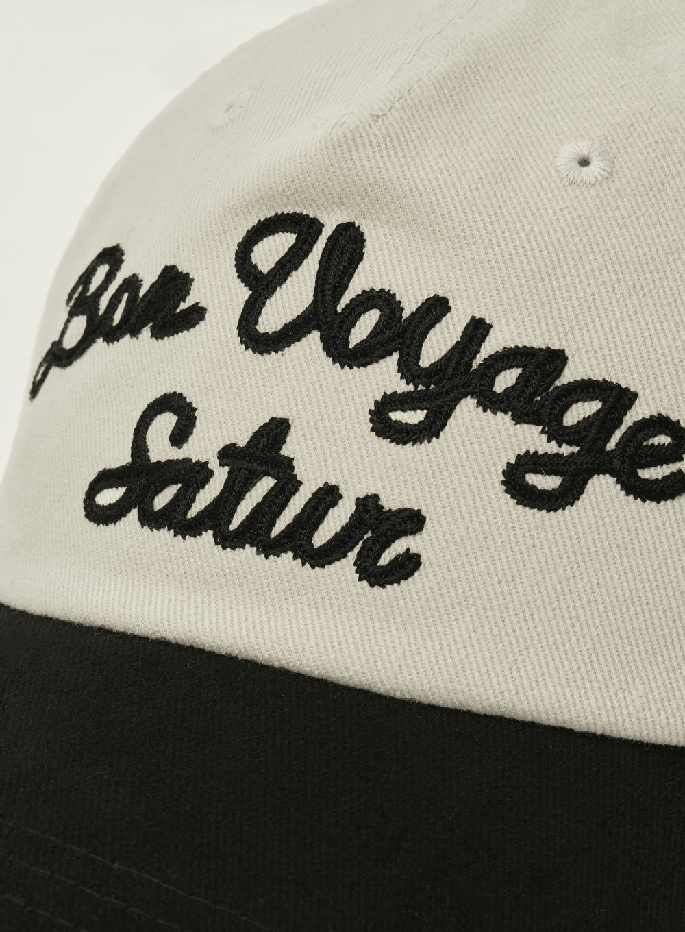 [satur] Bon Voyage Contrast 5 Panel Ball Cap - Cream