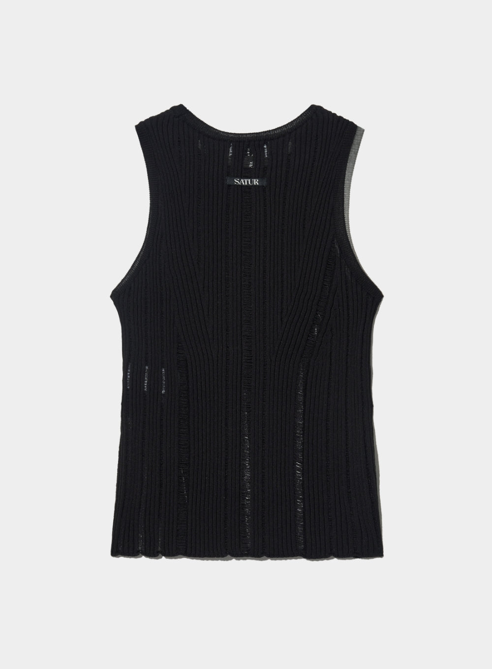 [satur] (W) Parma Destroyed Sleeveless Top - Organic Black
