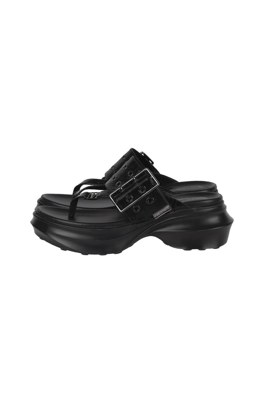 Treemingbird Eyelet Strap Flip Flops Black