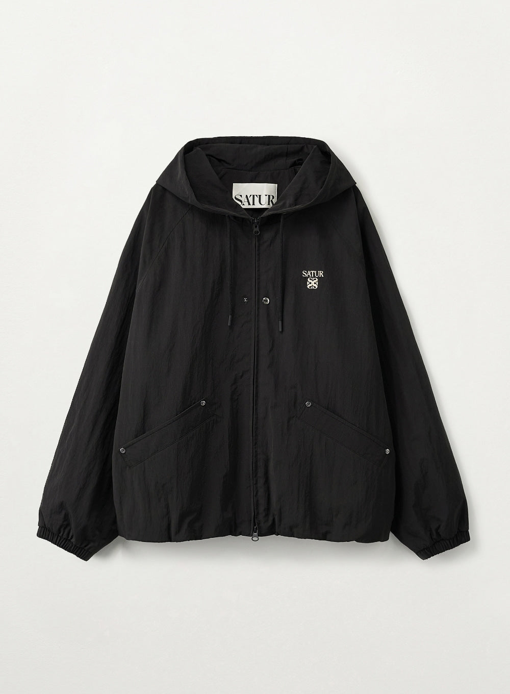 [SATUR] Light Weight Hood Jacket - Black