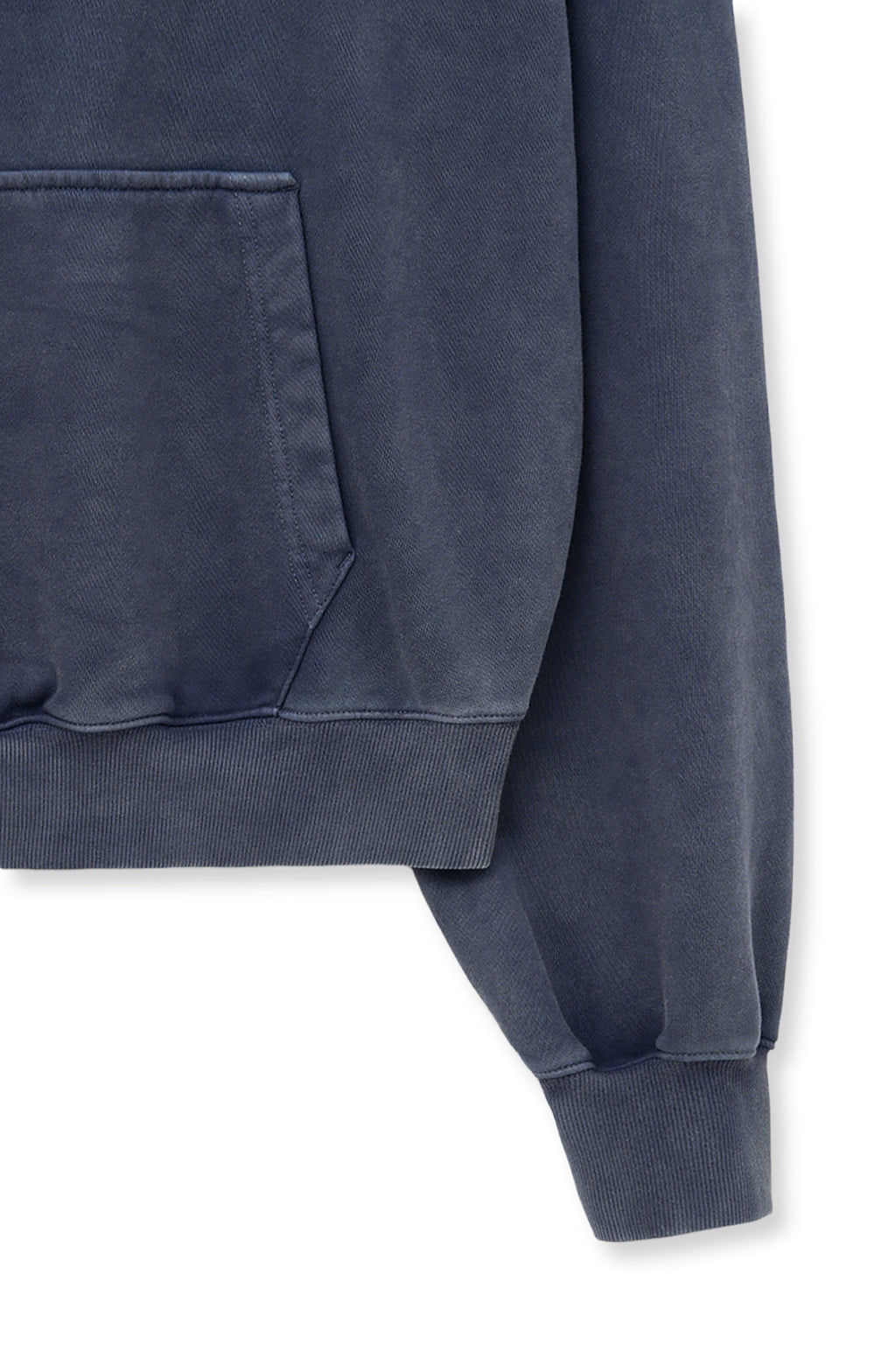 Matinkim Zipper Point Washed Hoody For Men IN Navy
