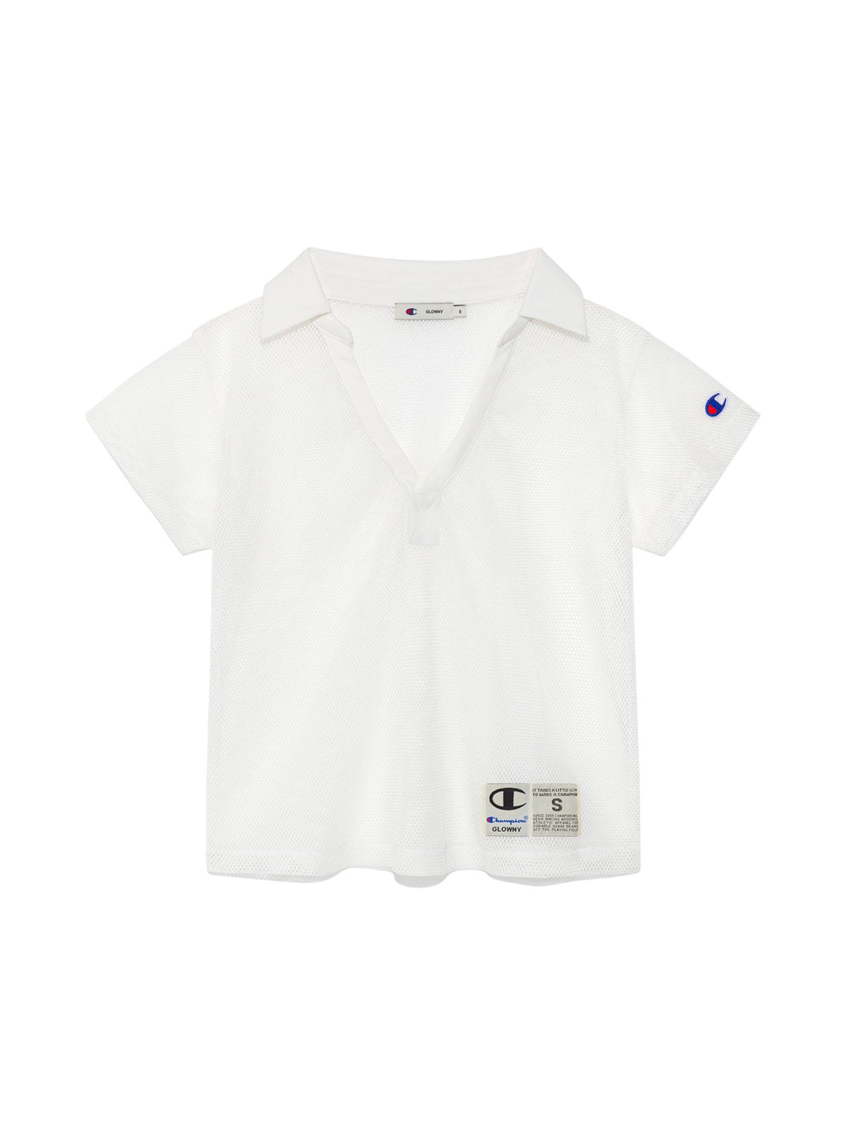 GLOWNY x Champion Mesh Collar Tee (White)