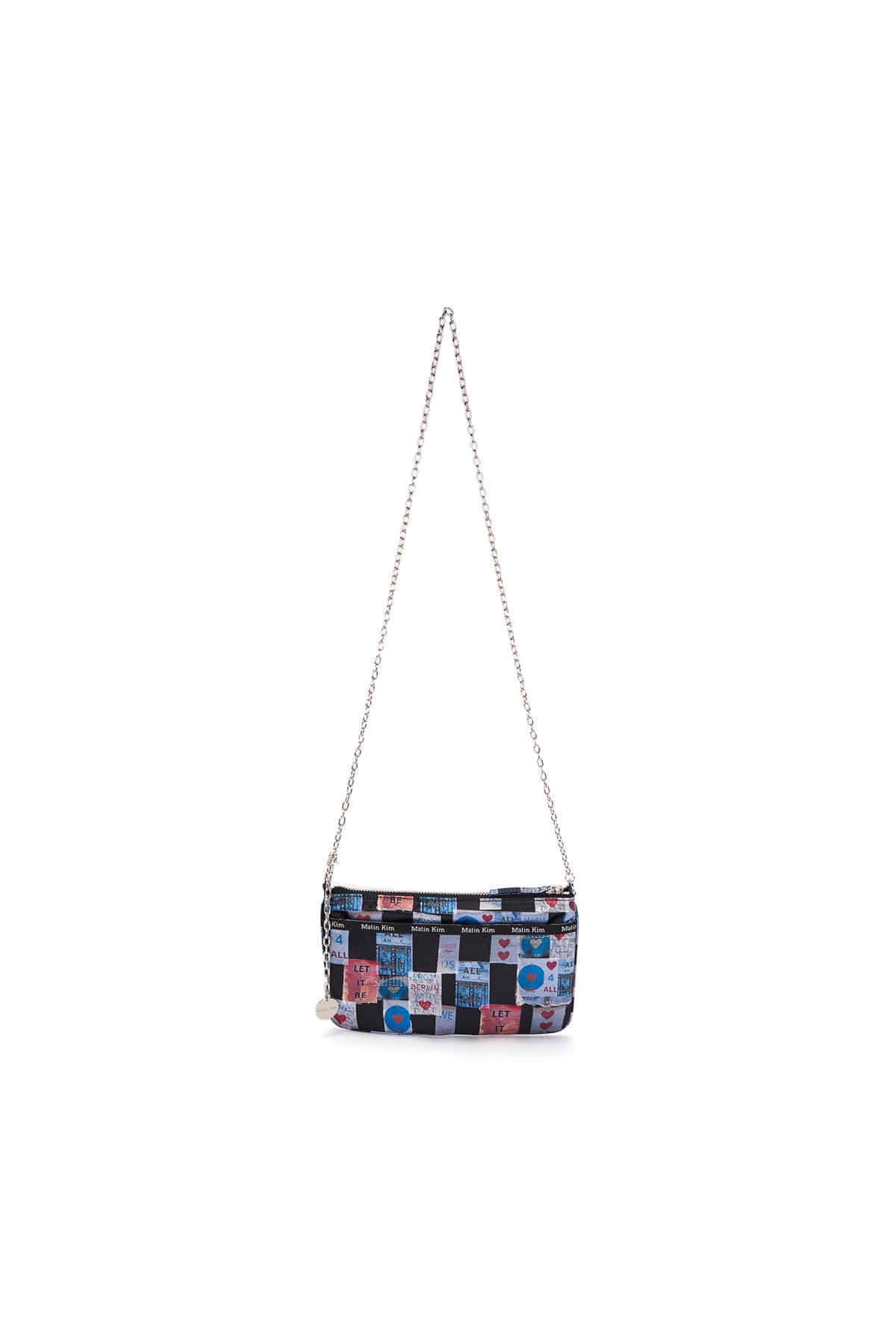 Matinkim Berlin Print Clutch Bag IN Blue