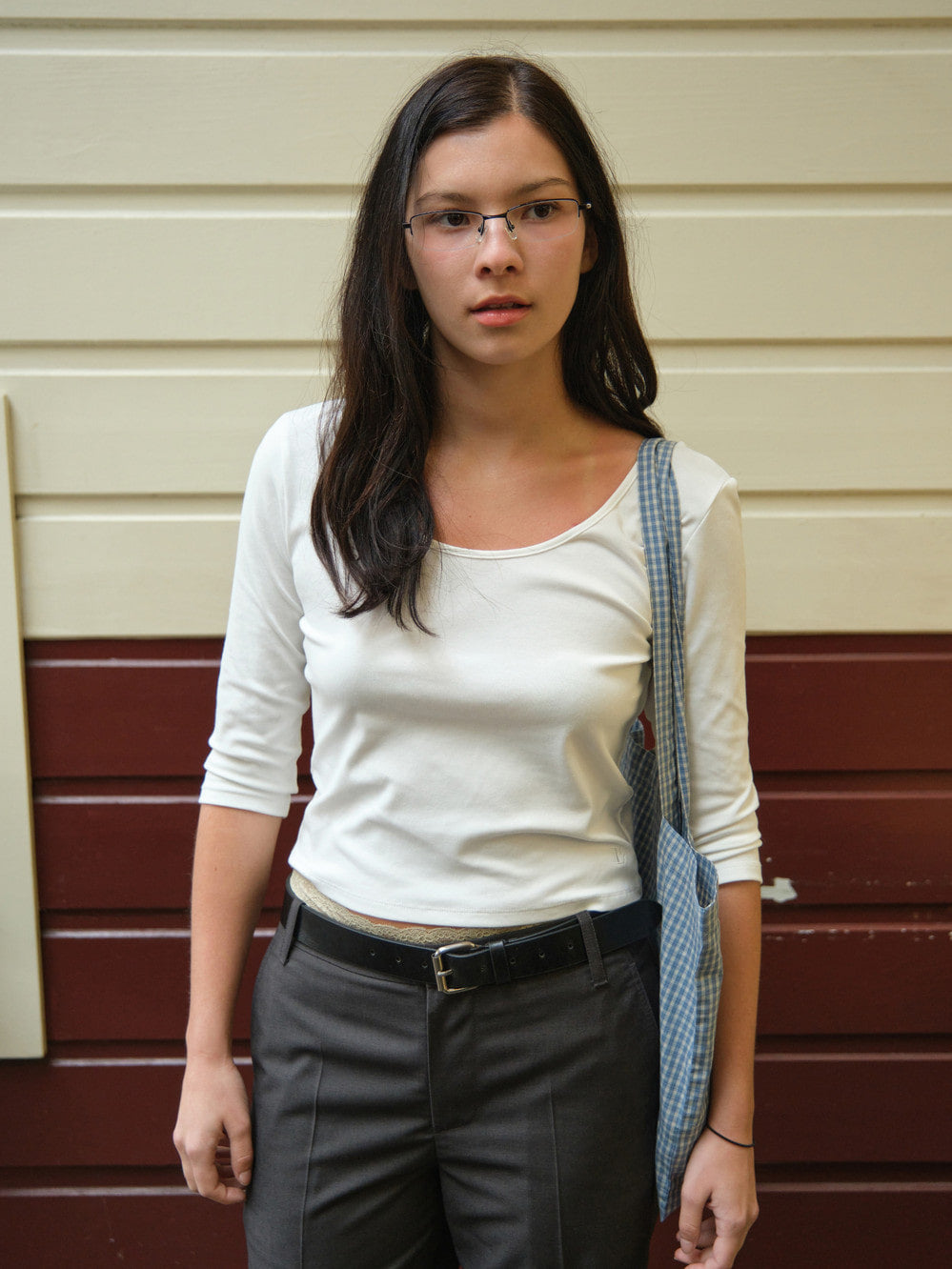 [Low Classic] Lc Silket 3/4 Baby Tee_Ivory