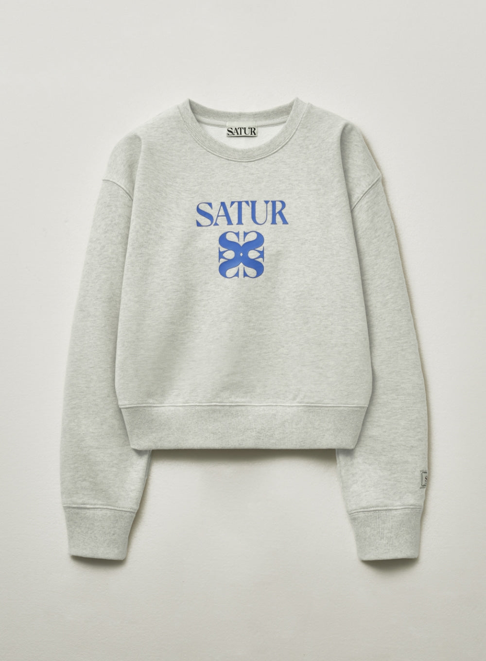 [satur] (W) Apero Volume Sleeve Crop Sweatshirt - Oatmeal