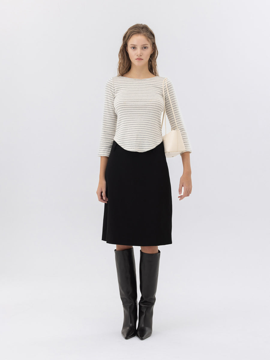 GLOWNY G Monica Midi Skirt (Black)