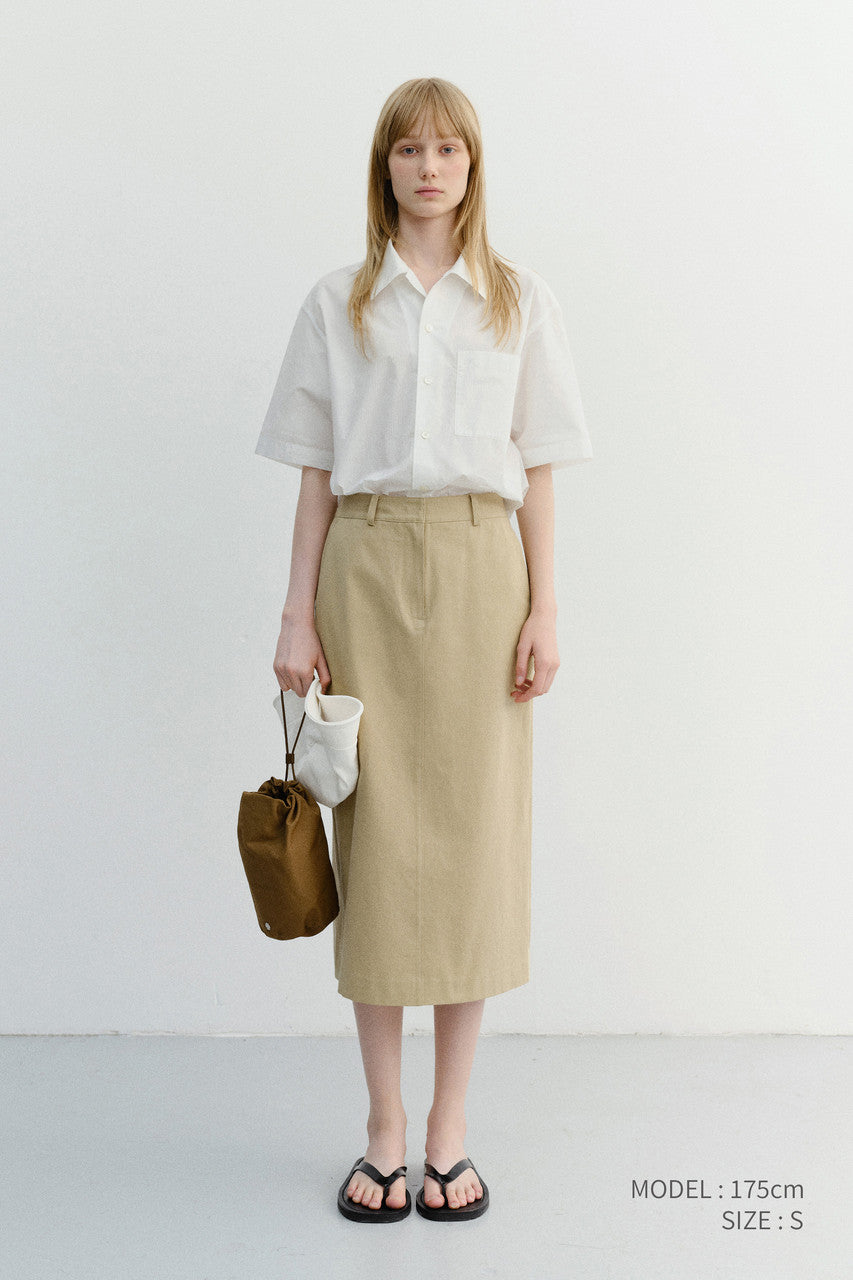 Dunst H-Line Cotton Long Skirt Beige